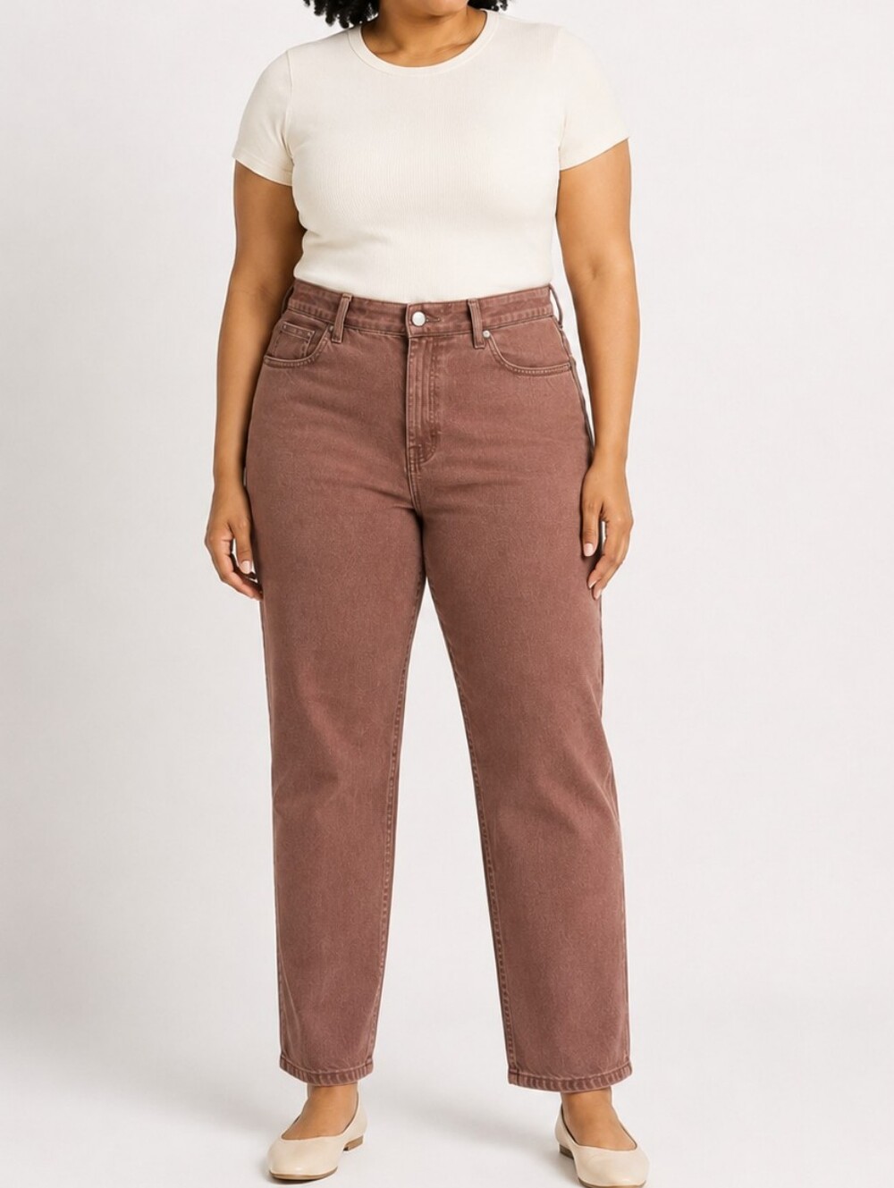 Classic High-Rise Women's Jeans in Dusty Rose